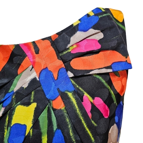 David Meister Womens Silk Colorful Brushstroke Sleeveless Sheath Dress Size 4 - Picture 11 of 16